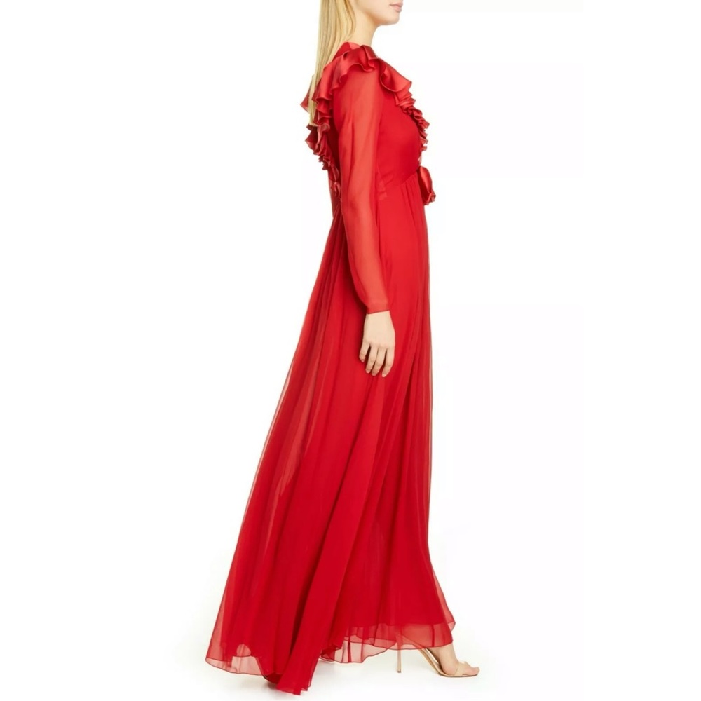 ♥️ GIAMBATTISTA VALLI Ruffle Silk Maxi Gown 38/2 - Picture 3 of 6